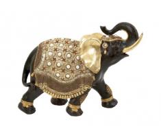 Plutus Brands Dekofigur Elefant aus Polystein, mit goldfarbenen Details