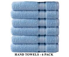 Cotton Craft – Ultra weiche Handtuch-Kollektion – reine Luxus 650 g Baumwolle mit Rayon-Band – pflegeleicht in der Waschmaschine waschen, ideal für den täglichen Gebrauch, baumwolle, elfenbeinfarben, HAND 6PK