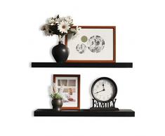 Wellland Schweberegal, Wandmontage, 2 Stück, für Heimdekoration, 20,3 cm tief 24-inch schwarz