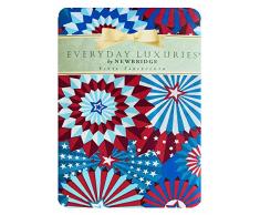 Newbridge Tischdecke mit Flanellrückseite, wasserdicht, für Terrasse, Grill, Picknick, Küchentischdecken, Rot/Weiß/Blau Casual 60 x 84 Oval Pinwheel