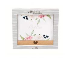 goldbuch Fotoaufsteller Los, wir trauen Uns, Serie LieblingsDINGE by, Fotoständer Set mit 6 gestalteten Karten und Holzleiste, Fotohalter aus Holz, Bildhalter, Papier, Weiß, ca. 15 x 14 x 2 cm