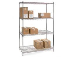 scaffalidea Regal aus verchromtem Stahl 35 x 120 x 200 cm mit 4 Ablagen, Unica