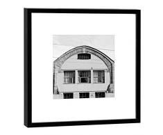 COGNOSCO Fotografie im Holzrahmen: Kleiner Van der Velde BAU Fotodruck-Format 27 x 27 cm-Rahmenfarbe Hochwertiges Wandbild, Geschenkidee oder Souvenir aus Weimar, Holz, Schwarz-Weiß, Rahmen