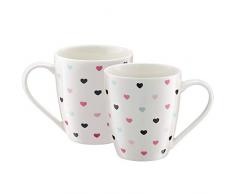 Ambition 62922 Becher Herzchen 370 ml Trinkbecher Porzellanbecher Teebecher Kaffeebecher Kinder Tasse mit Henkel Geschenk modern spühlmaschinenfest mikrowellengeeignet, Porzellan