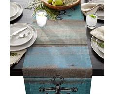 Tischläufer aus Leinen mit Schals für die Kommode und Schals, Happy Halloween Mond Castle Küche Tischläufer für Abendessen, Urlaub, Partys, Hochzeit, Events, Dekoration – 18 By 72 Inch Nautical-004fad3766