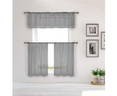 Home Maison Elara Küchenvorhang, silberfarben Traditionell 38 X 84 weiß-Silber