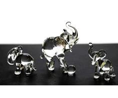 ChangThai Design 3 Stück Elefanten-Fußball 2 Handschale Glas Puppenhaus Miniatur-Dekoration