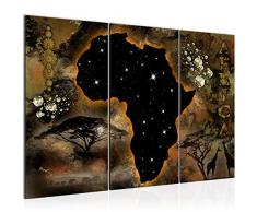 Bilder Afrika Wandbild 120 x 80 cm Vlies - Leinwand Bild XXL Format Wandbilder Wohnzimmer Wohnung Deko Kunstdrucke Braun 3 Teilig - MADE IN GERMANY - Fertig zum Aufhängen 022631c