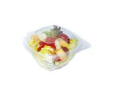 Tecnopacking Salatschüssel mit Deckel, PLA, bioplastisch, groß
