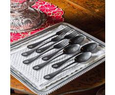 MEPRA AZB1096VI1140 Gravy Ladle Saucenlöffel Vintage Oro Nero, 18/10 Edelstahl beschichtet mit PVD-Titan, schwarz