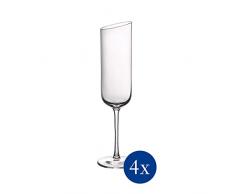 Villeroy & Boch 11-3653-8130 NewMoon Sektkelch Set, 4tlg, Elegante, modern geschnittene Sektgläser, Kristallglas, klar, spülmaschinengeeignet