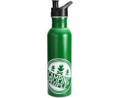 Pavilion Gift Company Wir Camping Menschen Edelstahl Wasser Flasche mit Twist on behandelt Cap, grün