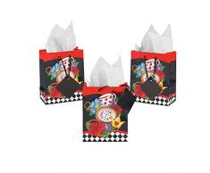 Fun Express Garden of Wonders Geschenktüten mit Etiketten, 12 Stück, ideal für Geburtstag, Hochzeit, Empfang, Brautparty, Weihnachten, Verlobungsfeier