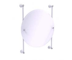 Allied Brass Carolina Crystal Collection Round Frameless Rail Mounted Mirror Wandspiegel, matt weiß