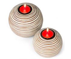 Huey House Kugel-Kerzenhalter (Geschenkverpackung), Tischdekoration für Esszimmer oder Wohnzimmer, Spa, Bad, Küchentresen, Kamin oder Couchtisch, Hellbraun