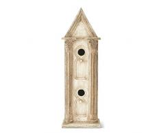 K&K Interiors 15133B Vogelhaus, groß, 58 cm, Antik-Optik, Weiß