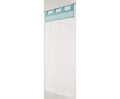 Linder Scheibengardine, 60% Polyester, 40% Baumwolle, Himmelblau, 90 x 200 cm