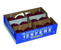 OEM SYSTEMS Kugelkerzen, Bordeaux, Durchmesser 4,5 cm, 12 Stück