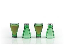 Mags Schnapsgläser Flasche 4-er Set 4-teilig, grün, aus Glas/Metall, in Geschenkkarton.