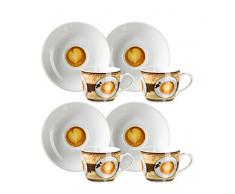 Mäser, Serie Coffee Fantastic, 4 Espressotassen, jeweils mit Untertasse, Porzellan Geschirr im 8er-Set