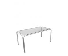 Piqueras Y Crespo (PIQU7) Tisch Vega Gehäuse Silber Glas Rauchglas Empfangstische, Einheitsgröße