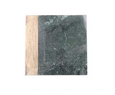 Jodhpuri 47533 Käseplatte aus Marmor und Holz, quadratisch, 20,3 cm, Grün
