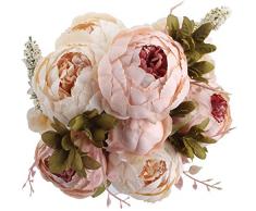 Duovlo Künstliche Pfingstrose, Seidenblumen, Vintage, Hochzeitsdekoration, 1 Stück Hellrosa Farbe