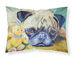 Caroline s Treasures 7423pillowcase Mops Bunny Kaninchen Stoff Kissenbezüge, Standard, Multicolor