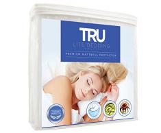 Premium wasserdicht Matratzenschoner – VINYL frei Matratze Cover – Hypoallergen atmungsaktiv Baumwolle Terry Bett Cover – Schutz vor Staub Milben, Allergene, Bakterien, baumwolle, weiß, California King