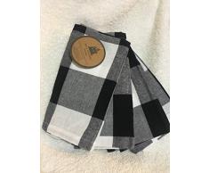 Well Dressed Home Set 4 Stoffservietten aus Baumwolle, Schwarz/Weiß/Grau