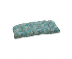Pillow Perfect Outdoor | Indoor Catamaran Fliese Onyx Rattan Loveseat Kissen, 18,5 x 11,5 x 5, Blau