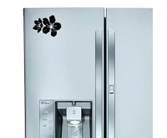 StickAny Küche Appliance Serie Hibiskusblüten Aufkleber für Kühlschrank, Spülmaschine, und Mehr. (Schwarz)