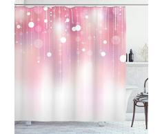 ambesonne Perlen Decor Kollektion, BE CREATIVE Zitat Watercolor Print Federn und aufreihmaterialien Boho Style Home Decor Polyester-,-Badezimmer Dusche Vorhang Set mit Haken, weiß braun, Polyester, Mehrfarbig 2, 69W x 84L