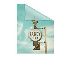 Lichtblick Fensterfolie 50 x 100 cm mit Motiv Candy - Petrol, Selbstklebender Sichtschutz ohne Bohren, blickdichtes Fensterdekor, für alle Glasflächen