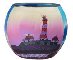 Windlicht Glas Cup Teelichthalter Kerzenhalter LEUCHTTURM 1 Größe 9 x 11 cm als Tischdekoration …