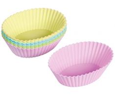 Habi Cake Design Packung 8 Förmchen, Silikon, Ovale Form, Pastell