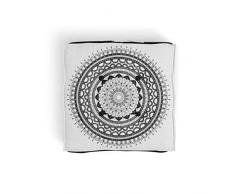 Soleil docre Mandala Bodenkissen, Baumwolle, Grau, 40 x 40 x 8 cm