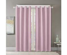 Pro Space Room Verdunkelungsvorhänge mit Ösen, Thermo-Isolierung, Sichtschutz, für Schlafzimmer, Wohnzimmer, 2 Paneele 52 W x 95 L Rose
