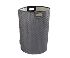 Wenko 62037100 Wäschesammler Wabo-/Wäschekorb Fassungsvermögen: 75 l, 40 x 60 x 40 cm, grau