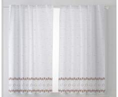 Cardenal Textil Tamara Küchenvorhang, Braun, 2er Pack 100 x 140 cm