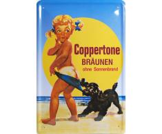 Retro Tin Posters Violett/Kupferfarben braunen, Metall blechschild, Vintage Style Wandbild Ornament Kaffee & Bar Decor, 20 x 30 cm.