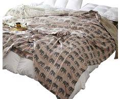 Scientific Schlaf süß Cozy Leicht Musselin Baumwolle Decke Ful/Queen, Überwurf Decke für Bett, Couch & Sofa, Sommer Betten Überwurf F/Q 78 X 90 Elephantp