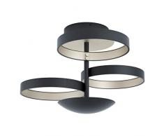 EGLO LED Deckenleuchte Gromola, 3 flammige Deckenlampe dimmbar, Wohnzimmerlampe Modern, Küchenlampe aus Aluminium und Stahl in schwarz, Champagner, Flurlampe Decke