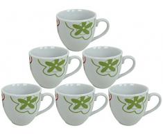 Viscio Trading Haus & Table Service Kaffee Flower, Keramik, Grün, 6 Stück