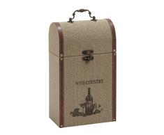 Deco 79 Weinhalter aus Sackleinen, 20,3 x 35,6 cm