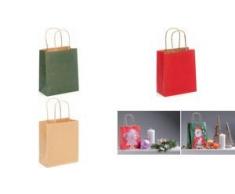 Papiertragetasche, Kordelgriff 15x18cm natur