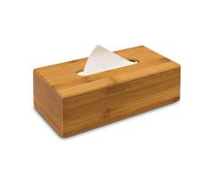Relaxdays Kosmetiktücherbox aus Bambus HxBxT: 7,5 x 24 x 12 cm Taschentuchspender für handelsübliche Taschentücher aus Holz als Papiertuchspender mit herausnehmbarem Boden als Kosmetik-Box, natur