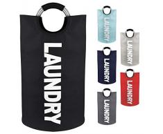 Neatkeep Große Wäschesäcke für schwere Beanspruchung mit Griffen aus Legierung, Faltbarer Wäschekorb aus Stoff, in 6 Farben erhältlich schwarz