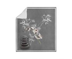 Soleil docre Fleeceplaid mit Druck und Sherpa Orchidee