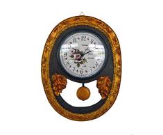 Schwartinsky Pendel Wanduhr, Polyresin, Braun, 31.5 x 5 x 42 cm